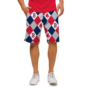 Loudmouth Mens size 38 Golf Shorts MLB Baseball Boston Red Socks Sox Fan Diamond